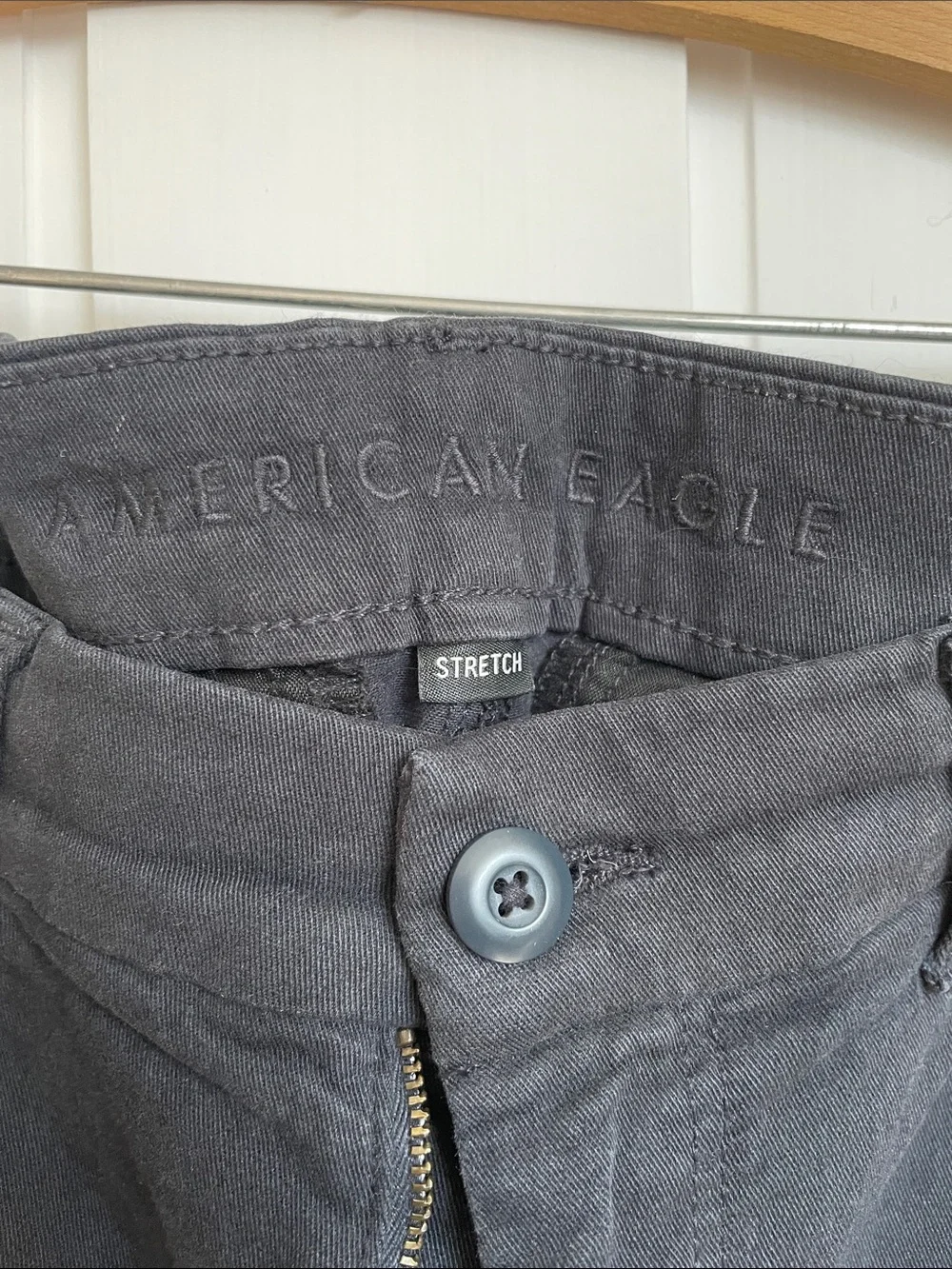 American Eagle Outfitters dark navy Wide-Leg khakis